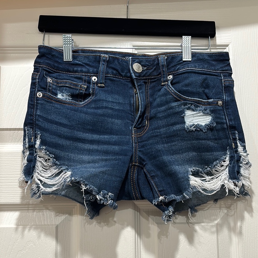 Distressed Denim Shorts